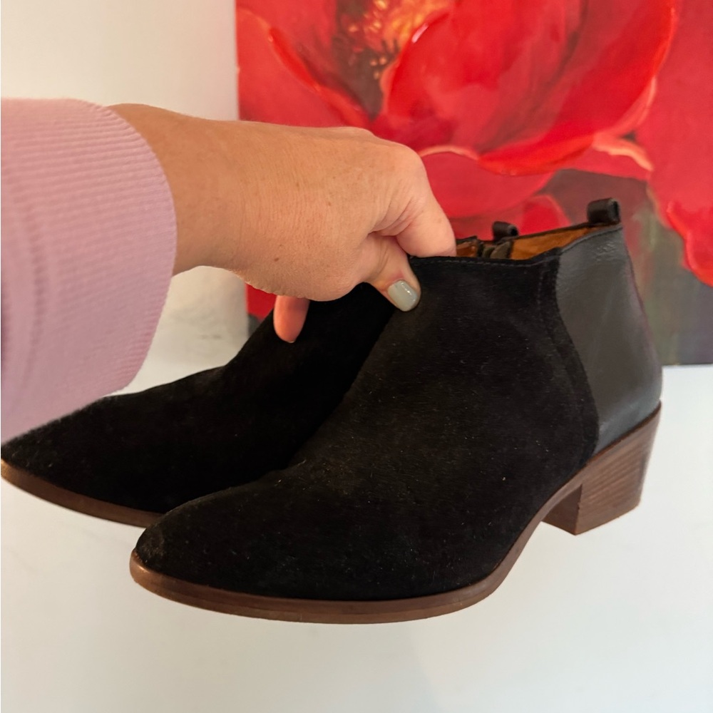 Madewell The Charley Boot Ankle Bootie Women's 7.5 Black Leather Zip Boots Shoes